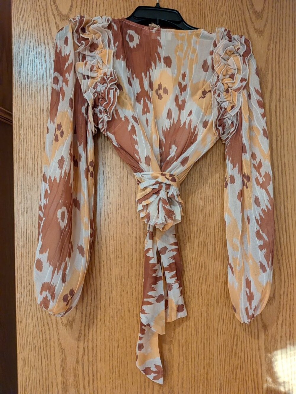 Let Me Be Ruffled-Shoulder Wrap Top - Picture 4 of 5